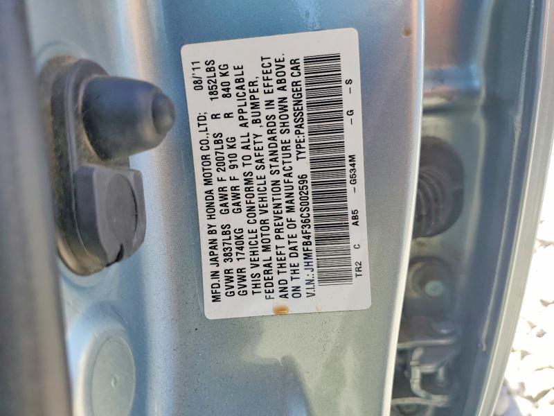 Продаж на аукціоні авто 2012 Honda Civic, vin: JHMFB4F36CS002596, номер лоту: 57344806