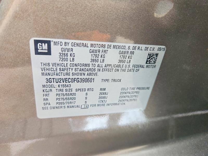 57810576 :رقم المزاد ، 3GTU2VEC0FG390601 vin ، 2015 Gmc Sierra مزاد بيع