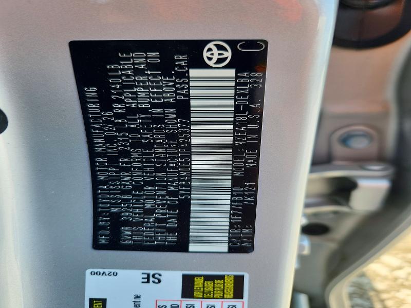 Aukcja sprzedaży 2026 Toyota Corolla, vin: 5YFB4MDE5TP425377, numer aukcji: 85792405