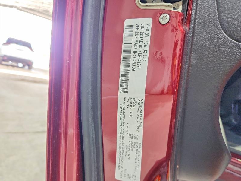 Продаж на аукціоні авто 2020 Dodge Grand Caravan, vin: 2C4RDGCG4LR241275, номер лоту: 56683996