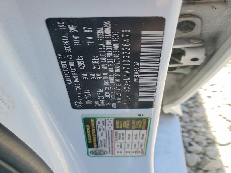 2013 Kia Optima მანქანა იყიდება აუქციონზე, vin: 5XXGM4A71DG226476, აუქციონის ნომერი: 58482846