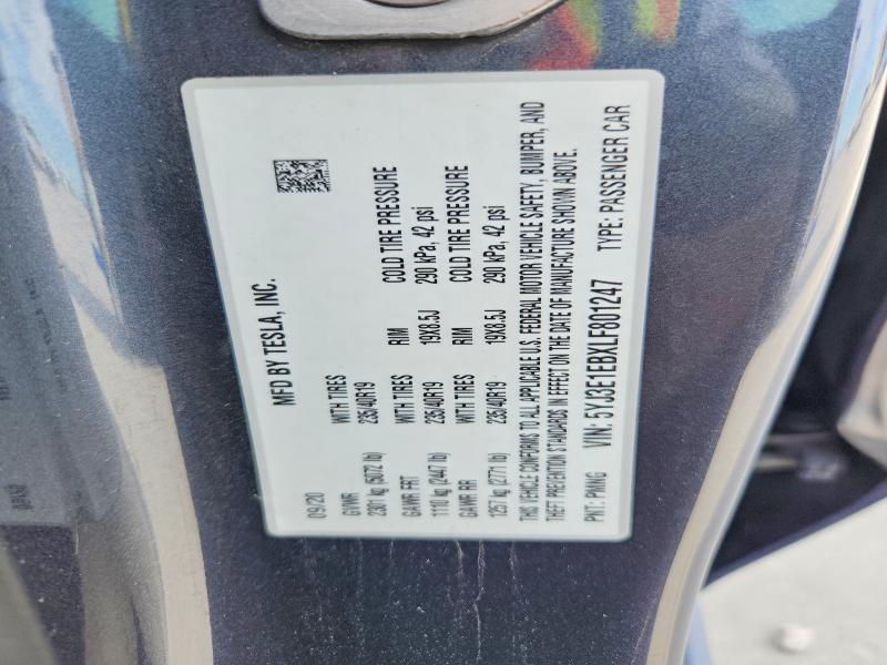 Aukcja sprzedaży 2020 Tesla Mdl 3, vin: 5YJ3E1EBXLF801247, numer aukcji: 56748606