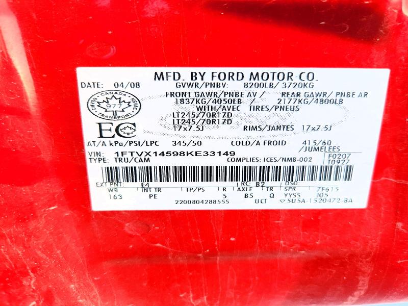 Aukcja sprzedaży 2008 Ford F150, vin: 1FTVX14598KE33149, numer aukcji: 56618176