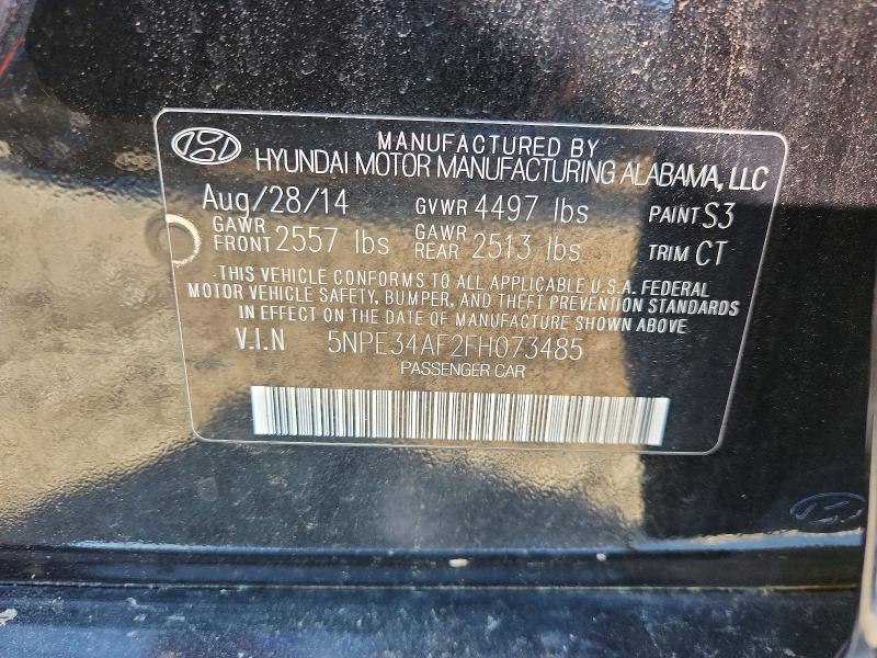 55714546 :رقم المزاد ، 5NPE34AF2FH073485 vin ، 2015 Hyundai Sonata مزاد بيع
