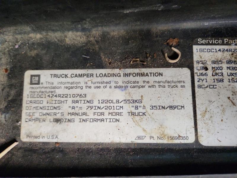 1994 Chevrolet Gmt-400 მანქანა იყიდება აუქციონზე, vin: 1GCDC14Z4RZ210763, აუქციონის ნომერი: 57342426