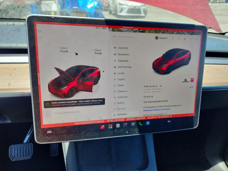 2024 Tesla Model Y მანქანა იყიდება აუქციონზე, vin: 7SAYGAEE5RF015930, აუქციონის ნომერი: 58021386