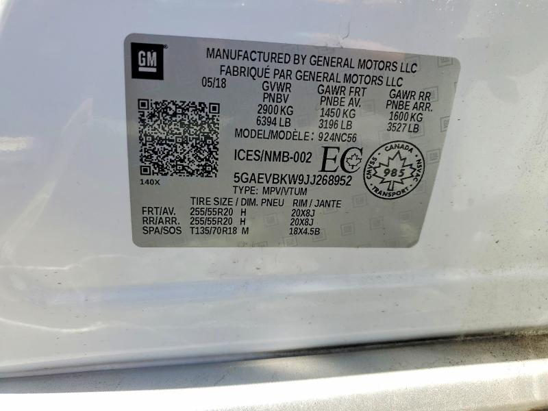Продажа на аукционе авто 2018 Buick Enclave, vin: 5GAEVBKW9JJ268952, номер лота: 56353826