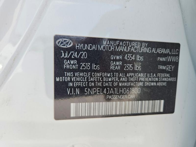 Продажа на аукционе авто 2020 Hyundai Sonata, vin: 5NPEL4JA1LH061800, номер лота: 59115456