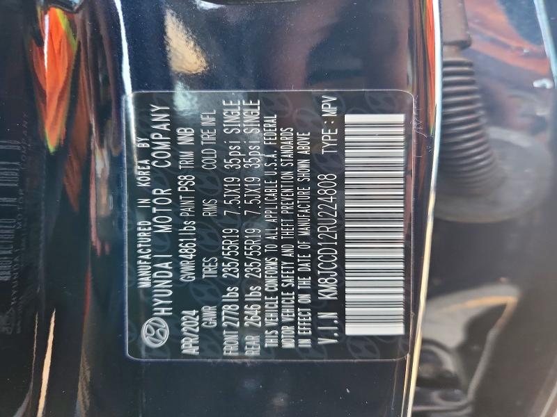2024 Hyundai Tucson მანქანა იყიდება აუქციონზე, vin: KM8JCCD12RU224808, აუქციონის ნომერი: 57625346