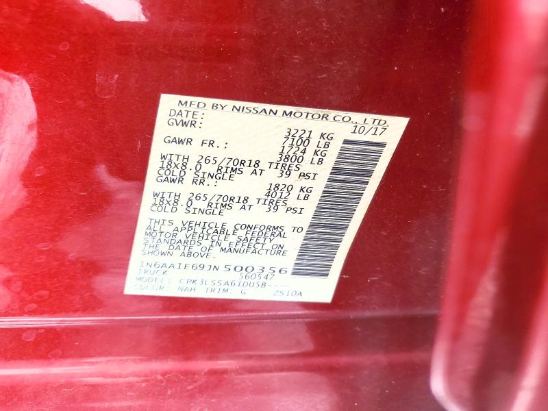 Продаж на аукціоні авто 2018 Nissan Titan, vin: 1N6AA1E69JN500356, номер лоту: 55468416
