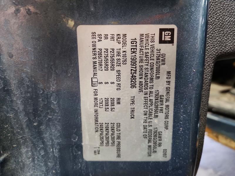 55054806 :رقم المزاد ، 1GTEK19097Z548206 vin ، 2007 Gmc New Sierra مزاد بيع