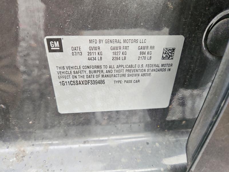 Продажа на аукционе авто 2013 Chevrolet Malibu, vin: 1G11C5SAXDF339486, номер лота: 58731906