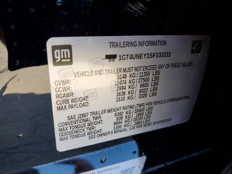 2025 Gmc Sierra მანქანა იყიდება აუქციონზე, vin: 1GT4UNEY1SF333311, აუქციონის ნომერი: 57346586