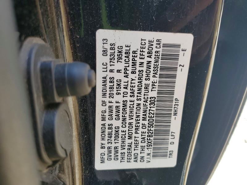 Продажа на аукционе авто 2013 Honda Civic, vin: 19XFB2F50DE271303, номер лота: 56679976