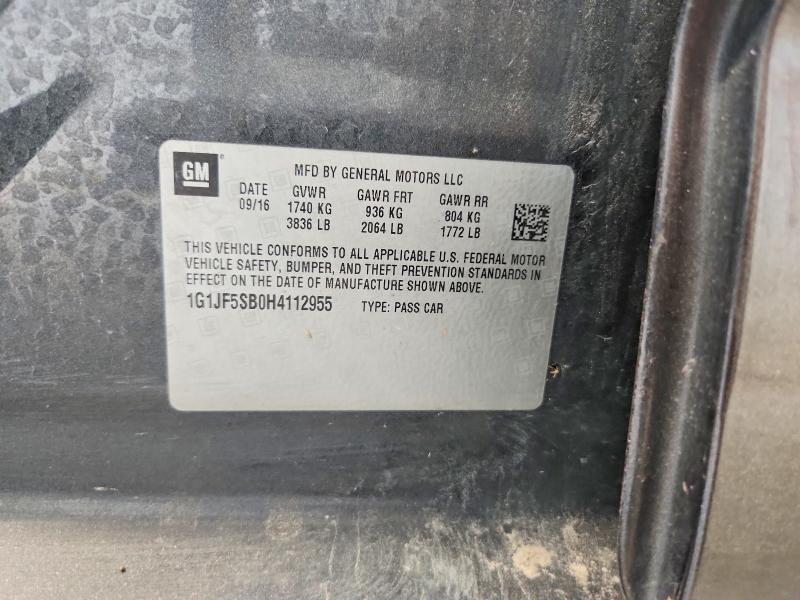 Продажа на аукционе авто 2017 Chevrolet Sonic, vin: 1G1JF5SB0H4112955, номер лота: 55816506