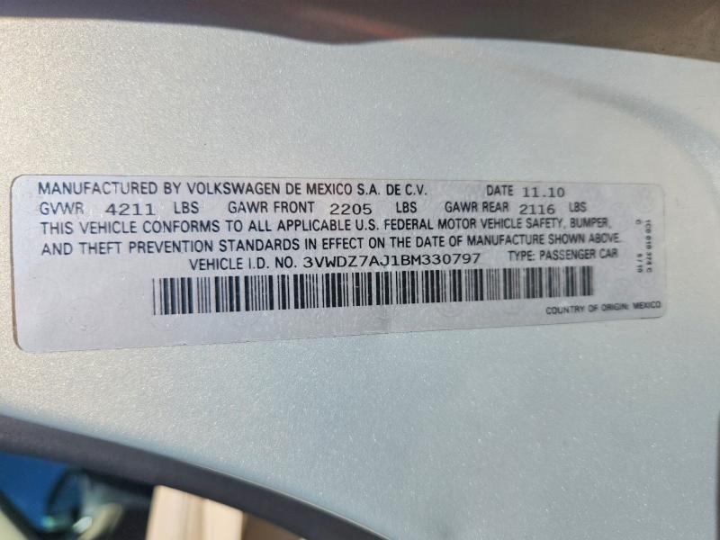 Продажа на аукционе авто 2011 Volkswagen Jetta, vin: 3VWDZ7AJ1BM330797, номер лота: 57709286