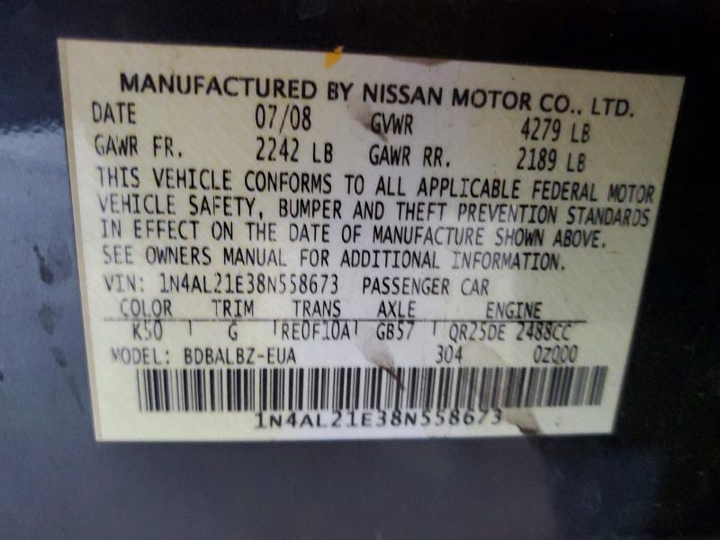 Aukcja sprzedaży 2008 Nissan Altima, vin: 1N4AL21E38N558673, numer aukcji: 54175596
