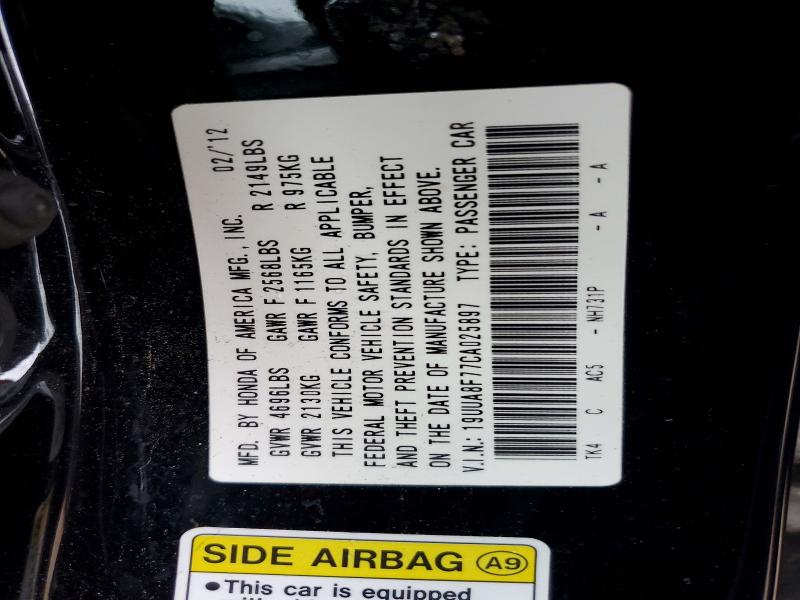 51919496 :رقم المزاد ، 19UUA8F77CA025897 vin ، 2012 Acura Tl مزاد بيع