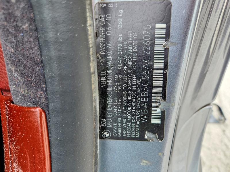 56851656 :رقم المزاد ، WBAEB5C56AC226075 vin ، 2010 Bmw 650 مزاد بيع
