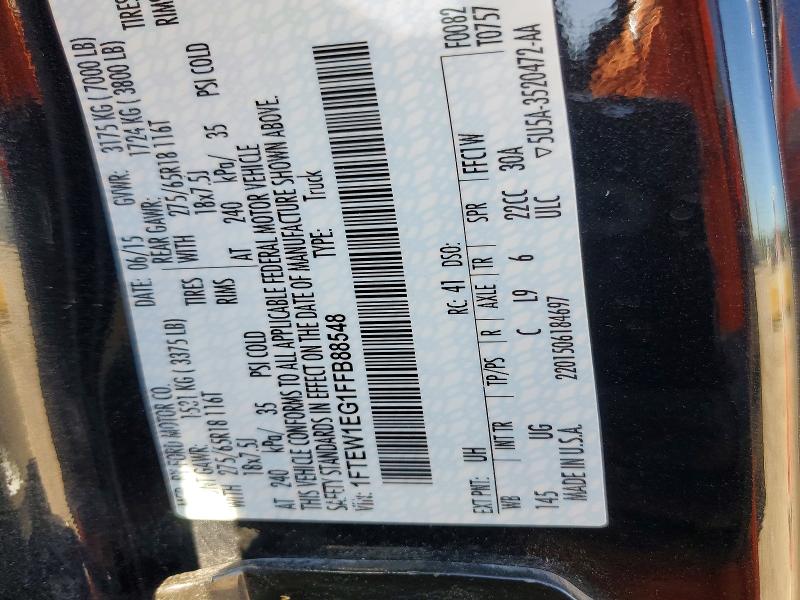 56489996 :رقم المزاد ، 1FTEW1EG1FFB88548 vin ، 2015 Ford F150 مزاد بيع