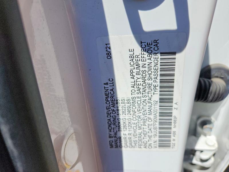 Продаж на аукціоні авто 2021 Acura Tlx, vin: 19UUB7F90MA001192, номер лоту: 58432956