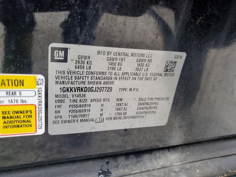 Продаж на аукціоні авто 2016 Gmc Acadia, vin: 1GKKVRKD0GJ297729, номер лоту: 57066696