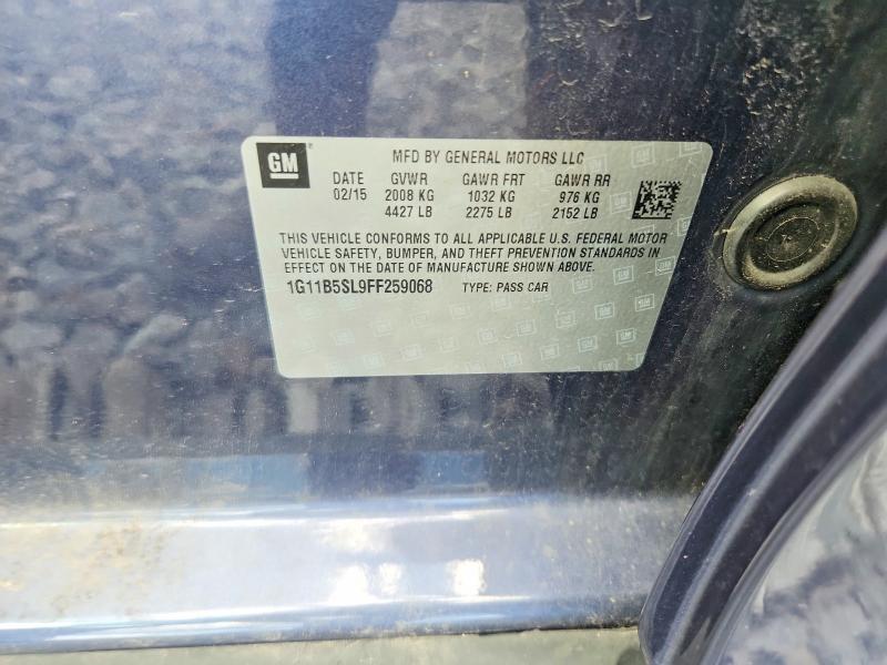 58359106 :رقم المزاد ، 1G11B5SL9FF259068 vin ، 2015 Chevrolet Malibu مزاد بيع