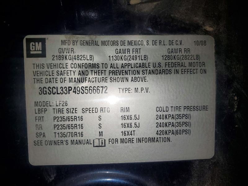 Продаж на аукціоні авто 2009 Saturn Vue, vin: 3GSCL33P49S566672, номер лоту: 59008046