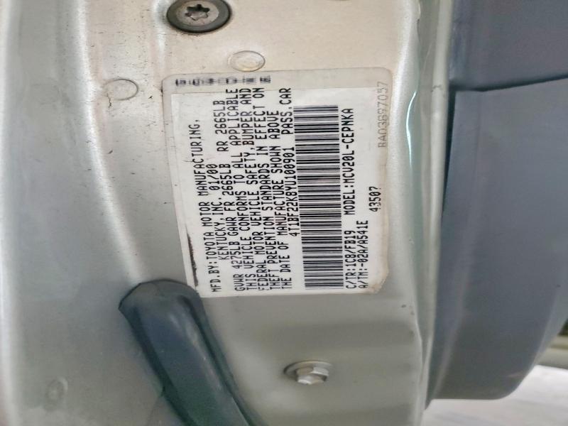 Продажа на аукционе авто 2000 Toyota Camry, vin: 4T1BF22K8YU100901, номер лота: 58118956