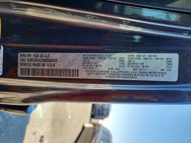 57431056 :رقم المزاد ، 1C4PJXEG2SW535812 vin ، 2025 Jeep Wrangler مزاد بيع