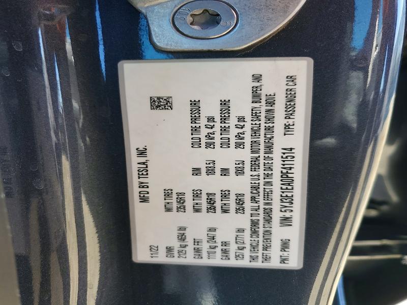 2023 Tesla Model 3 მანქანა იყიდება აუქციონზე, vin: 5YJ3E1EA0PF411514, აუქციონის ნომერი: 56550046