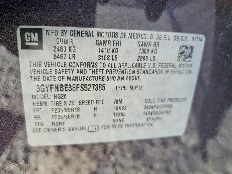 Продаж на аукціоні авто 2015 Cadillac Srx, vin: 3GYFNBE38FS527385, номер лоту: 56163506