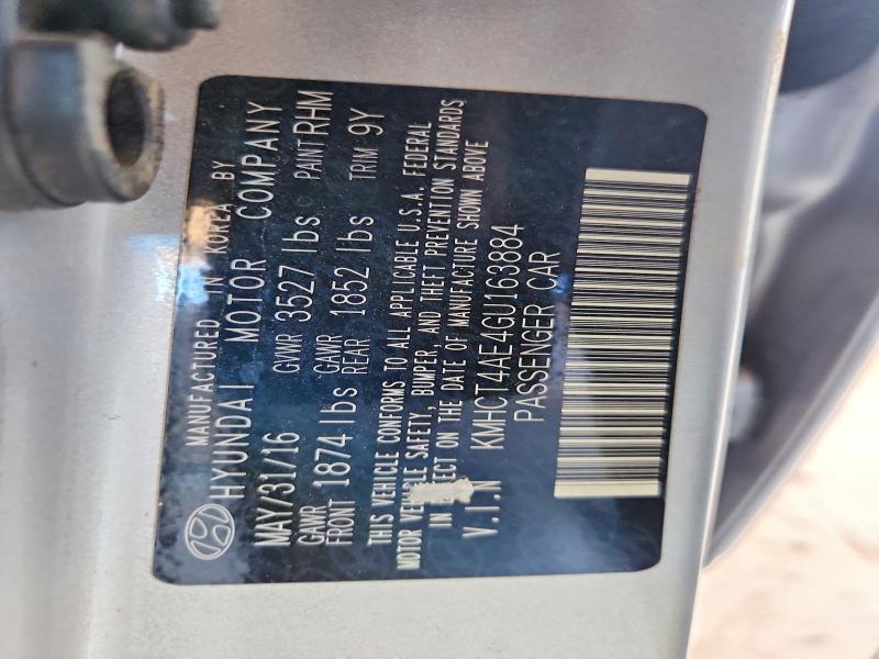 56628516 :رقم المزاد ، KMHCT4AE4GU163884 vin ، 2016 Hyundai Accent مزاد بيع