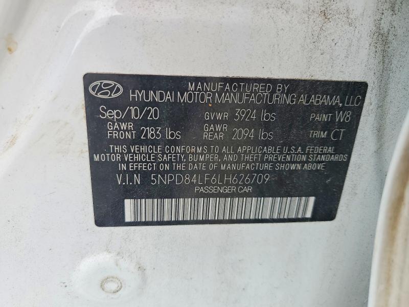 Продаж на аукціоні авто 2020 Hyundai Elantra, vin: 5NPD84LF6LH626709, номер лоту: 57090426