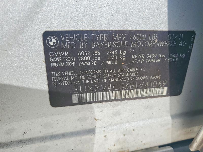 Продаж на аукціоні авто 2011 Bmw X5, vin: 5UXZV4C53BL741069, номер лоту: 55928786