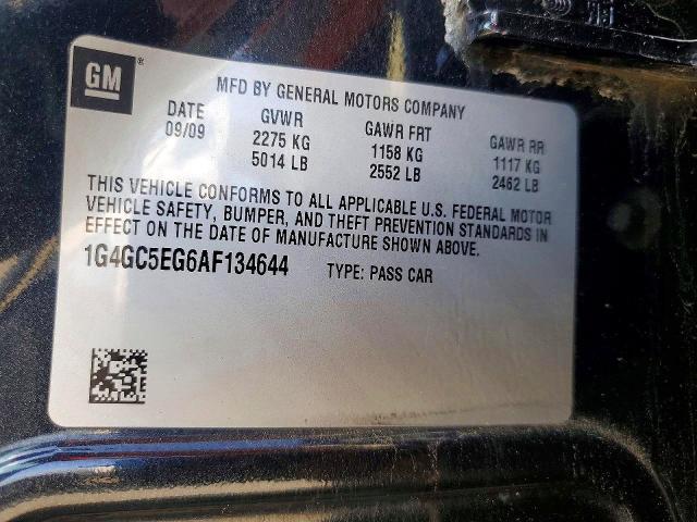 Продаж на аукціоні авто 2010 Buick Lacrosse, vin: 1G4GC5EG6AF134644, номер лоту: 57599386