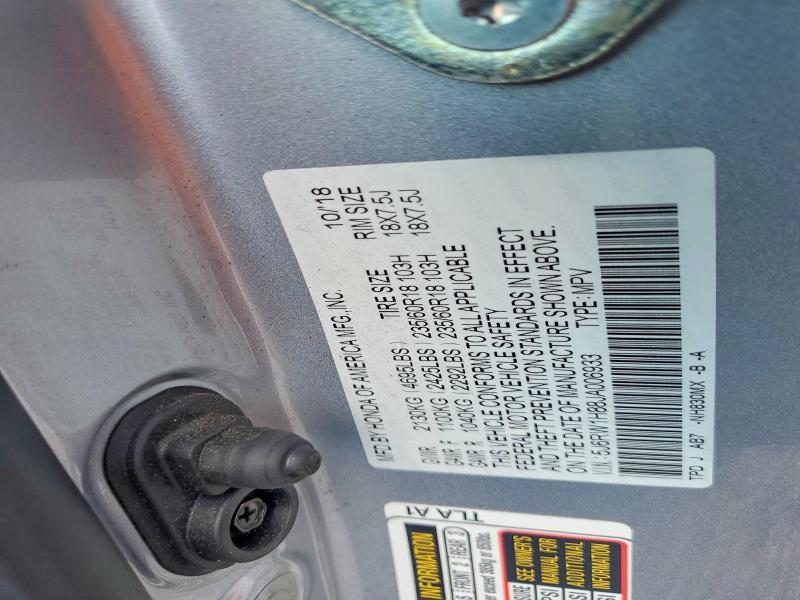 59166946 :رقم المزاد ، 5J6RW1H88JA006933 vin ، 2018 Honda Cr-v مزاد بيع