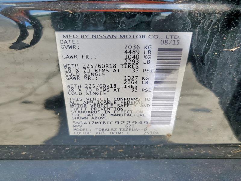 Продаж на аукціоні авто 2015 Nissan Rogue, vin: 5N1AT2MT8FC922949, номер лоту: 57139296