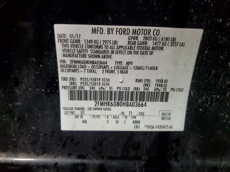 Продаж на аукціоні авто 2017 Ford Flex, vin: 2FMHK6D80HBA03664, номер лоту: 55583526
