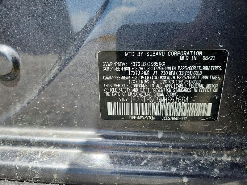 2021 Subaru Crosstrek მანქანა იყიდება აუქციონზე, vin: JF2GTHSC9MH651664, აუქციონის ნომერი: 55643976