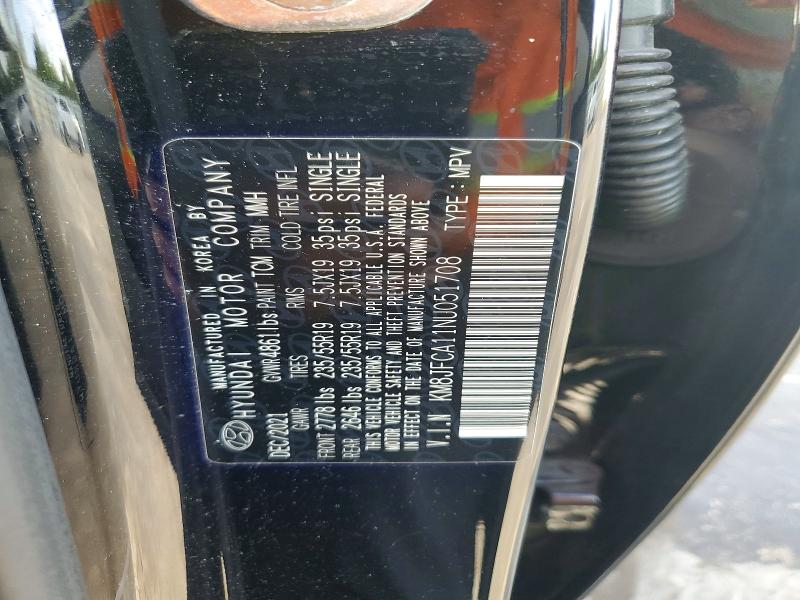Aukcja sprzedaży 2022 Hyundai Tucson, vin: KM8JFCA11NU051708, numer aukcji: 58299326