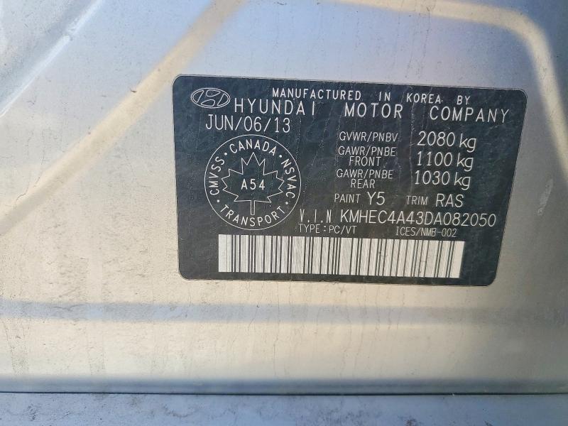 Продаж на аукціоні авто 2013 Hyundai Sonata, vin: KMHEC4A43DA082050, номер лоту: 55033486
