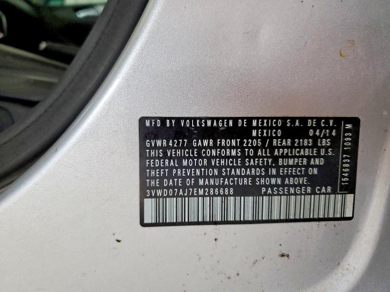 Продаж на аукціоні авто 2014 Volkswagen Jetta, vin: 3VWD07AJ7EM286688, номер лоту: 57182376