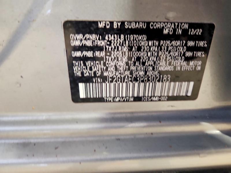 Продажа на аукционе авто 2023 Subaru Crosstrek, vin: JF2GTAEC3P8302183, номер лота: 57481806