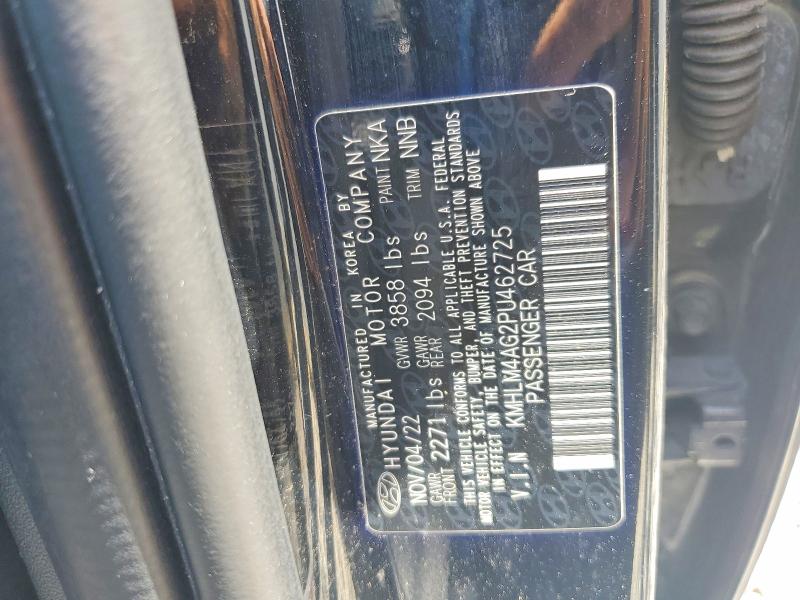 2023 Hyundai Elantra მანქანა იყიდება აუქციონზე, vin: KMHLM4AG2PU462725, აუქციონის ნომერი: 57335136