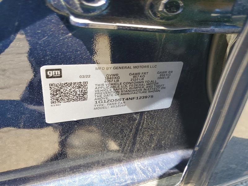 Продаж на аукціоні авто 2022 Chevrolet Malibu, vin: 1G1ZD5ST4NF123975, номер лоту: 56068246
