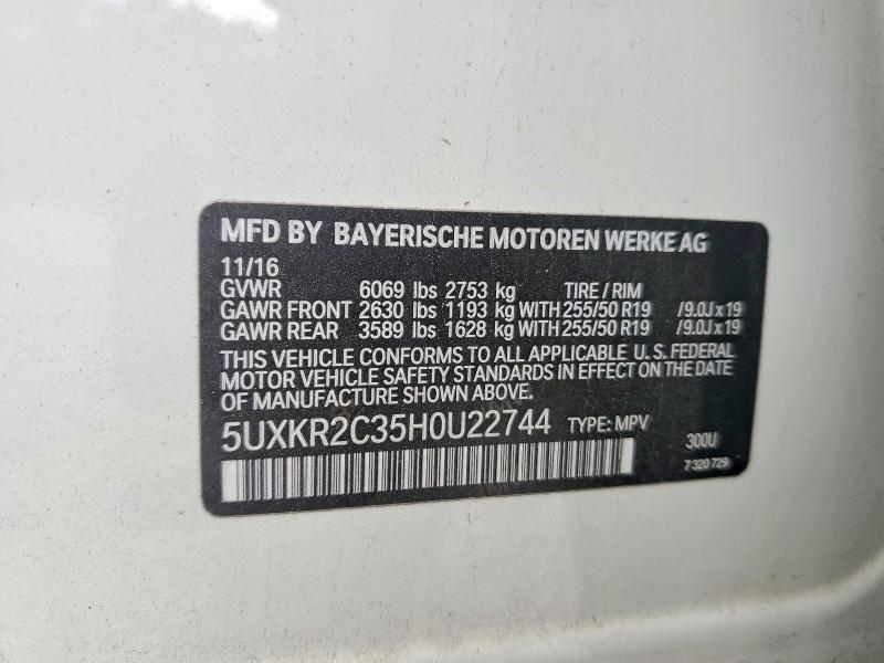 Продаж на аукціоні авто 2017 Bmw X5, vin: 5UXKR2C35H0U22744, номер лоту: 56349716