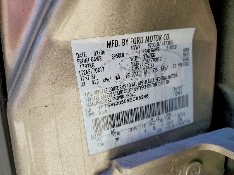 Продажа на аукционе авто 2006 Ford F250, vin: 1FTSW20556EC85286, номер лота: 56568656