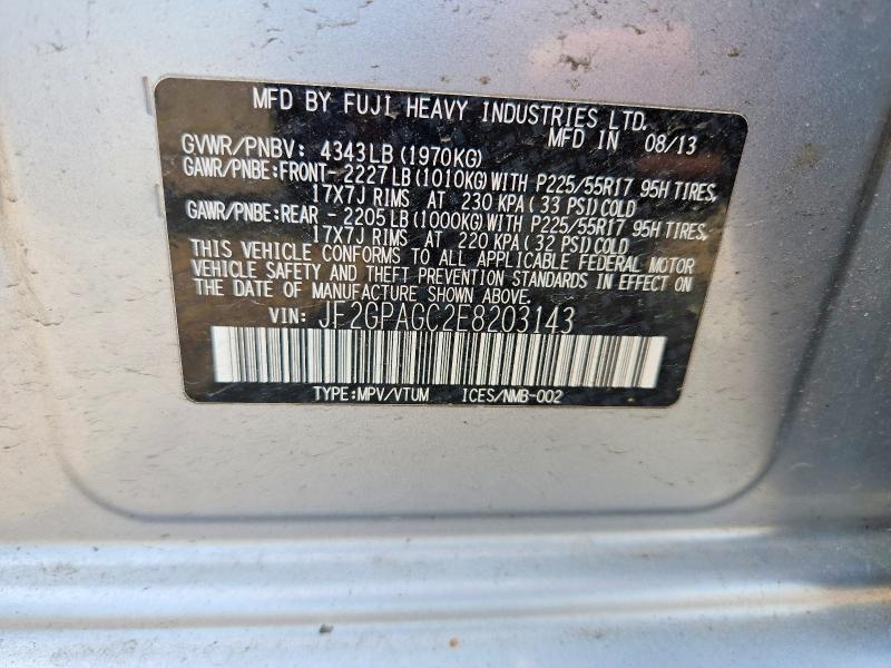 54148416 :رقم المزاد ، JF2GPAGC2E8203143 vin ، 2014 Subaru Xv Crosstrek مزاد بيع