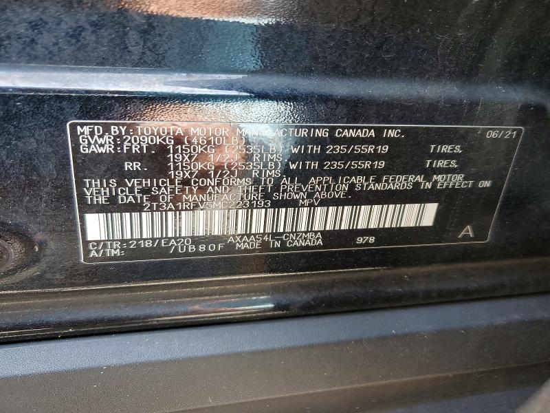 Продажа на аукционе авто 2021 Toyota Rav4, vin: 2T3A1RFV5MC223193, номер лота: 57470506